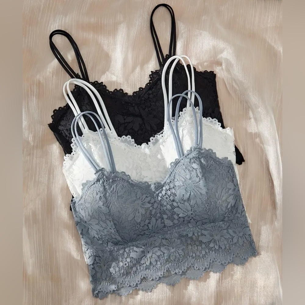 NWOT Women’s Floral Lace Wireless Bralettes With Removable Pads 34D 36C 38A 38B